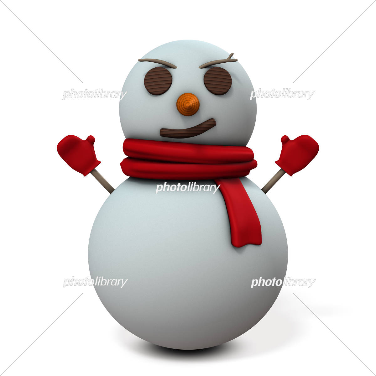 不敵な笑みを浮かべるゆきだるま イラスト素材 [5197571] - フォト