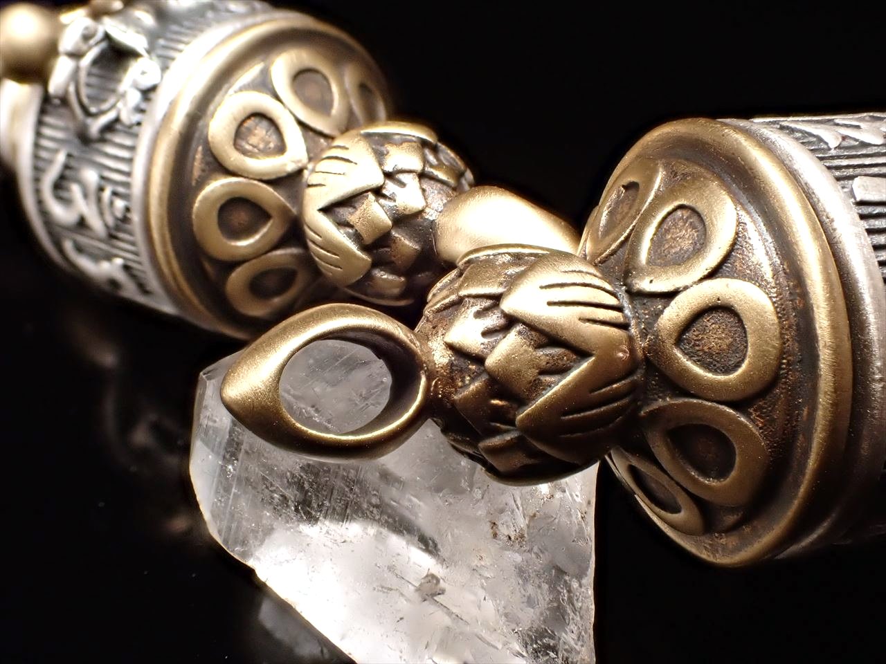 ◇二眼天珠マニ車◇天珠×密教法具◇開運＆魔除けの良好な組み合わせ