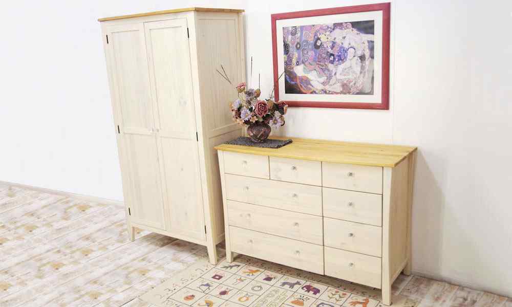 カントリー洋服吊り｜白いカントリーチェスト｜パインファクトリー