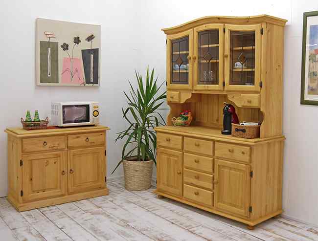 カントリーキッチンボード｜パイン材食器棚｜キッチン収納｜パイン