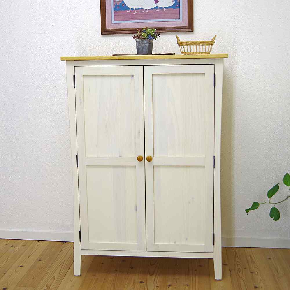 フレンチカントリーシューズボックス｜下駄箱｜木製取手｜MW色