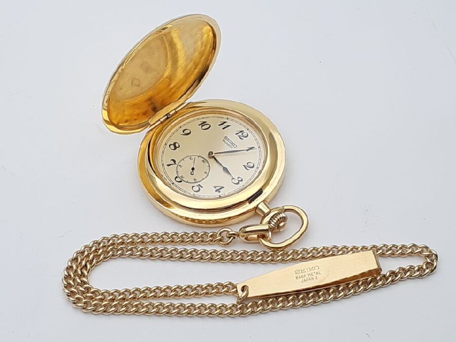 SEIKOの懐中時計を買取しました。鎖と紐付きで、クリップ仕様です
