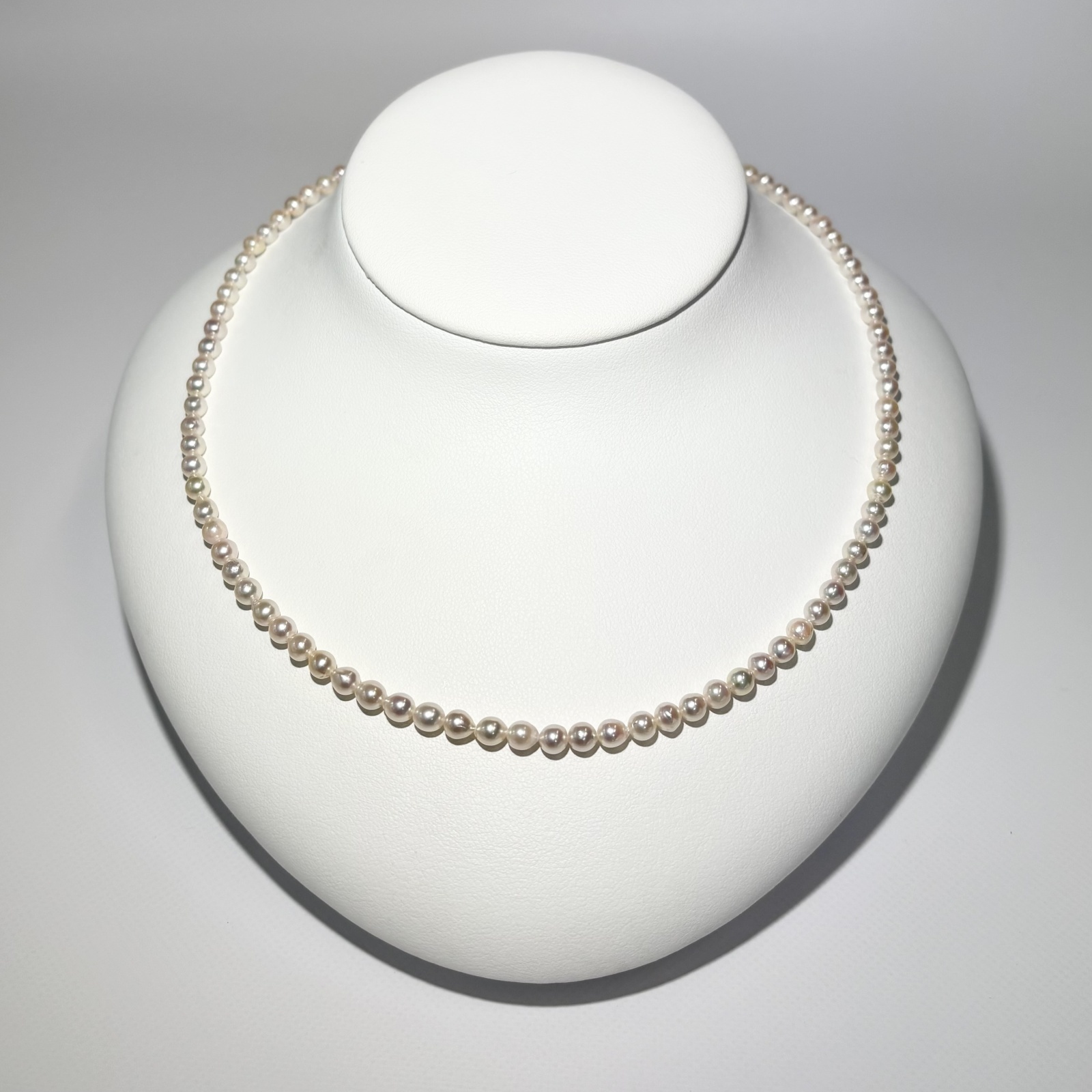 アコヤ真珠 ベビーパールネックレスセット ピアス イヤリング 4-4.5