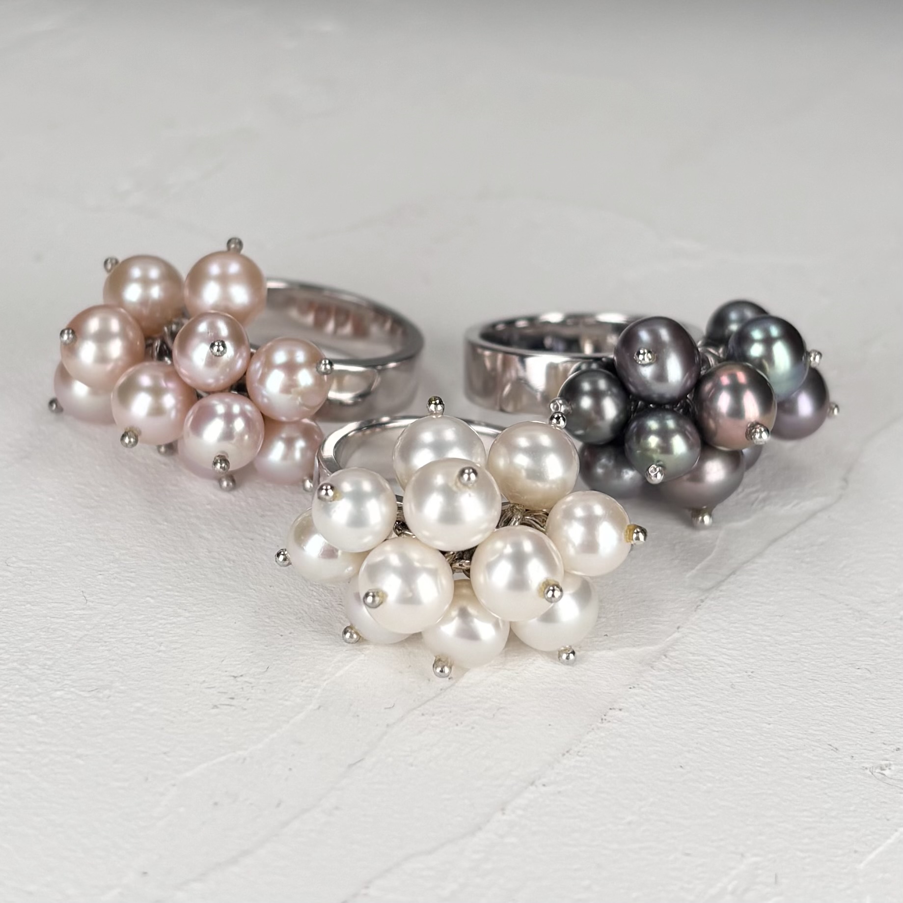 淡水真珠 パールリング 5mm ホワイト ピンク ブラック オフラウンド