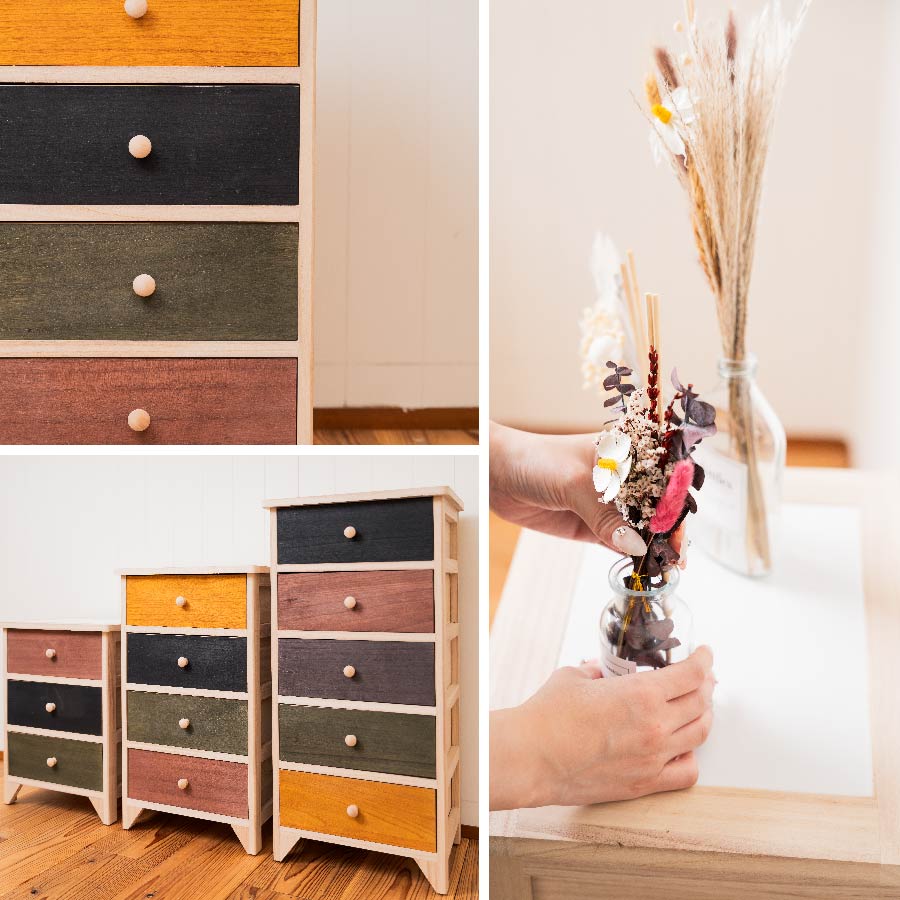 タイル天板桐製チェスト EF-SR42 | アンファンス株式会社 生活雑貨