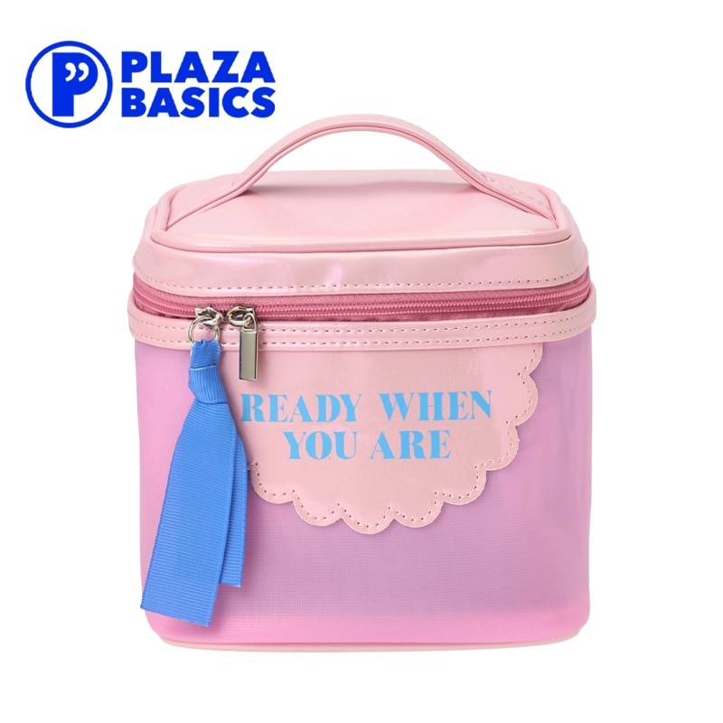 PLAZA BASICS スクエアバニティポーチ ライトピンク(ライトピンク