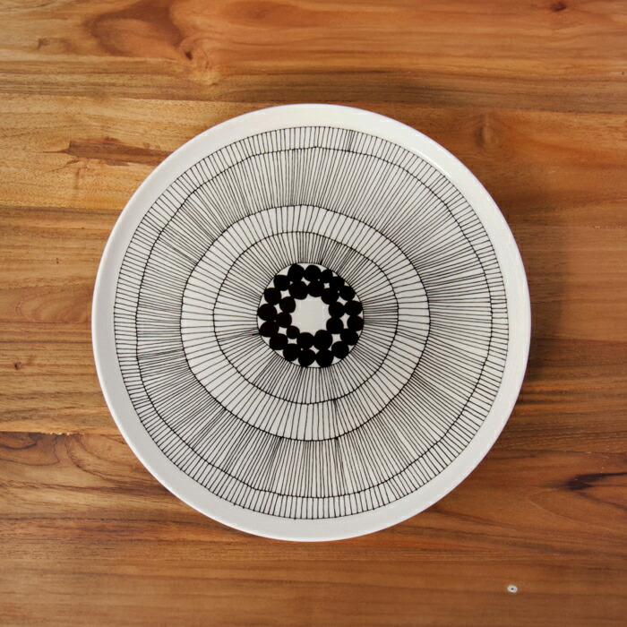マリメッコ プレート 25cm シイルトラプータルハ ブラック / marimekko