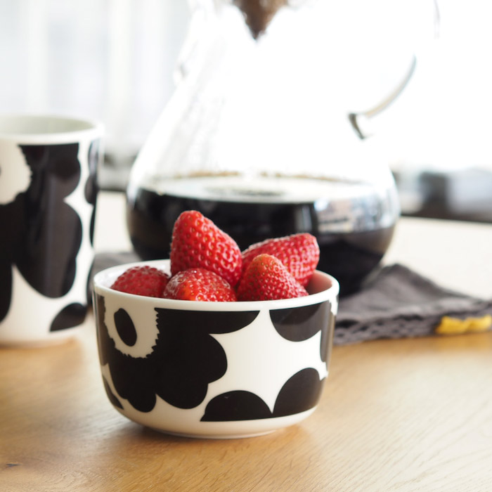 マリメッコ ボウル 250ml ウニッコ ブラック×ホワイト / marimekko