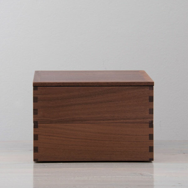 松屋漆器店 ウォールナット 6寸二段重 内黒 | 食器と料理道具の専門店