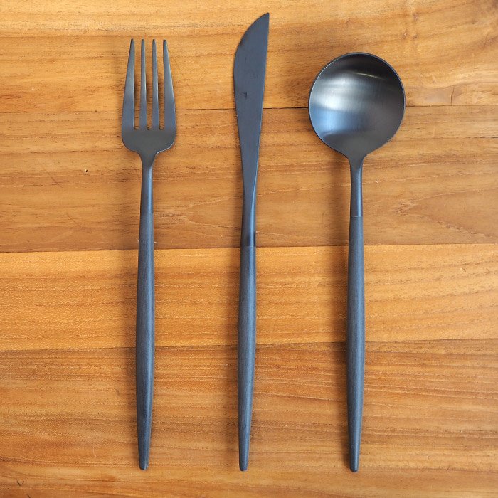 正規品】□クチポール ゴア・ブラック シルバー デザートセット 15PCS