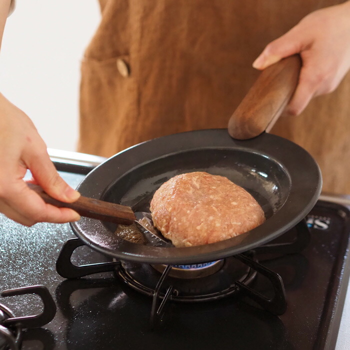 □フライパンジュウ フライパン&ハンドルセット Sサイズ ウォルナット