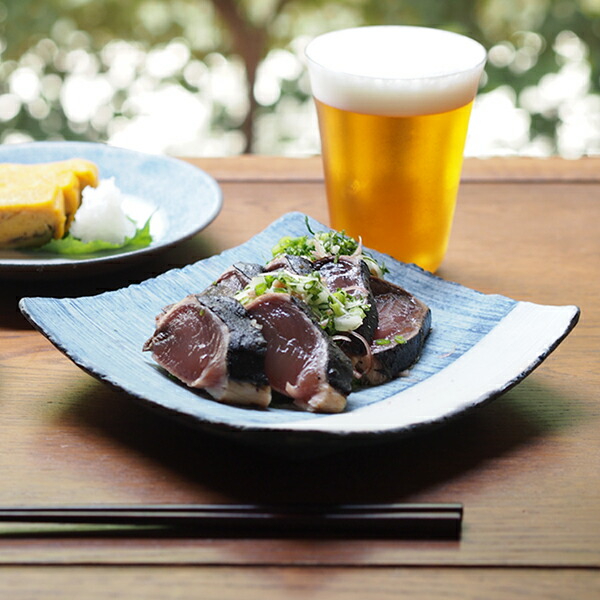 ココチ舎 Cocochiya（市野雅利） 角皿2枚組 インディゴ24cm 丹波焼