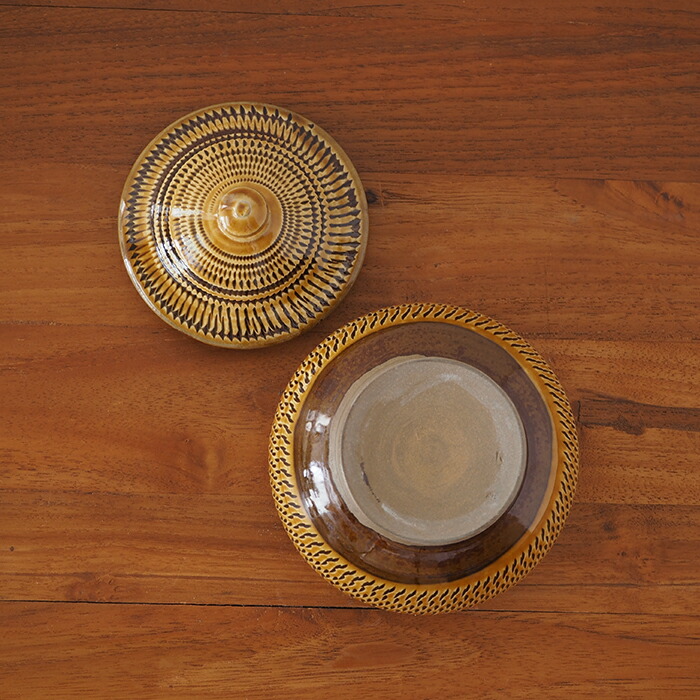 3月3日12:30再販】☆小鹿田焼 小袋窯 2合壺 飴釉飛びかんな | 食器と