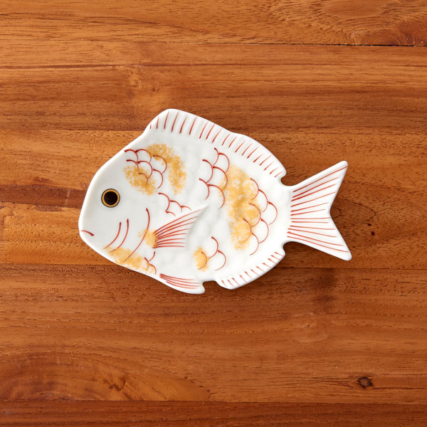 幸楽窯 錦 金叩 鯛形 銘々皿 | 食器と料理道具の専門店「プロキッチン」