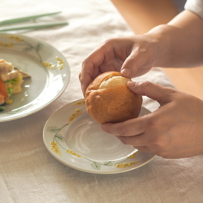 徳永遊心窯 色絵ミモザ 5寸皿 | 食器と料理道具の専門店「プロキッチン」