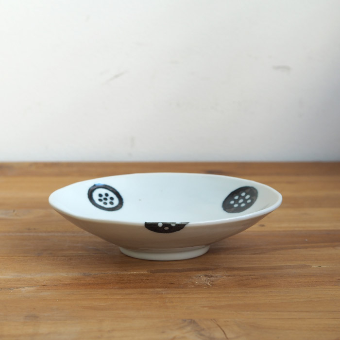 徳永遊心窯 黒呉須 印判 きゅうり 楕円浅鉢 | 食器と料理道具の専門店