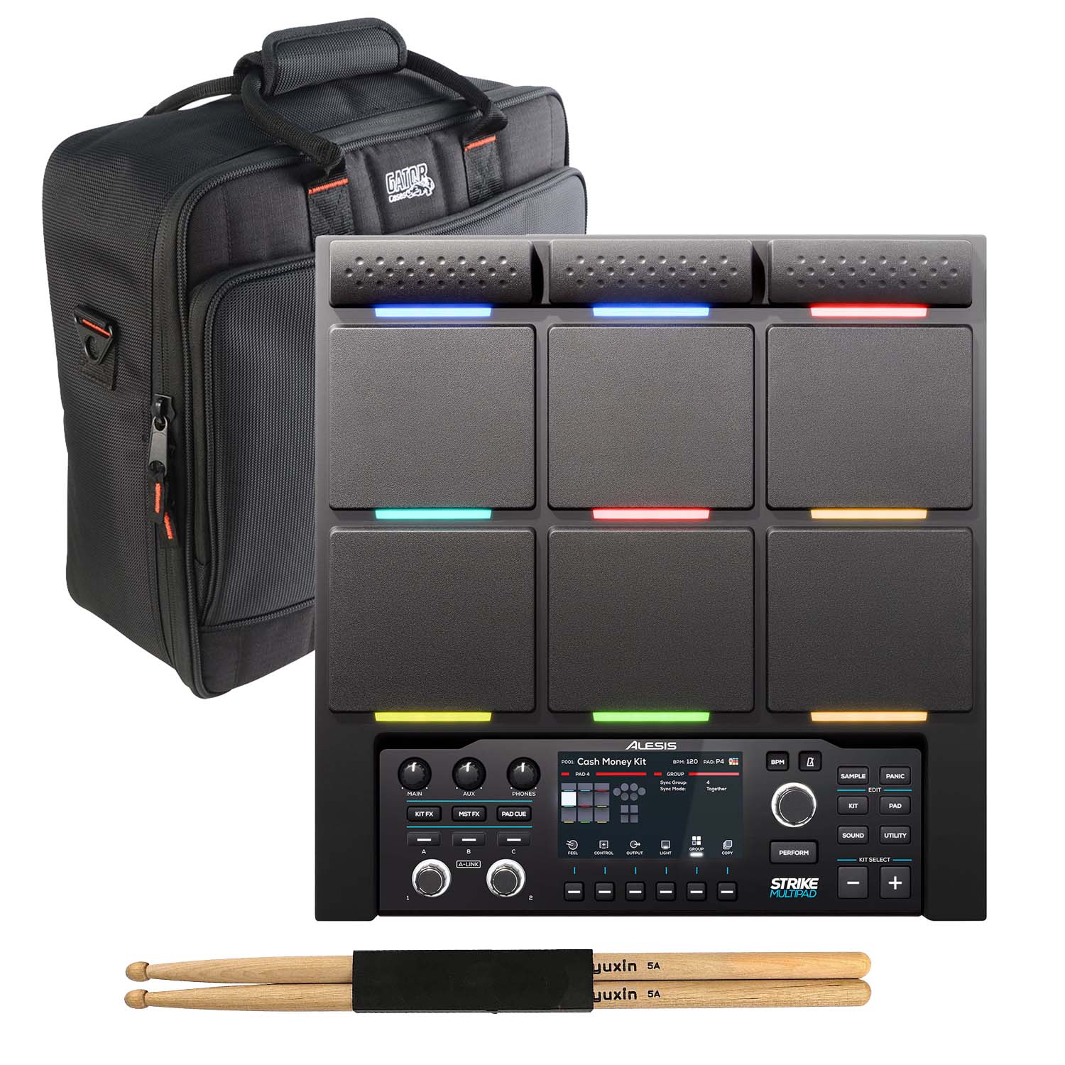 Alesis Strike MultiPad Percussion Pad, Gator G-MIXERBAG-1515, Drum