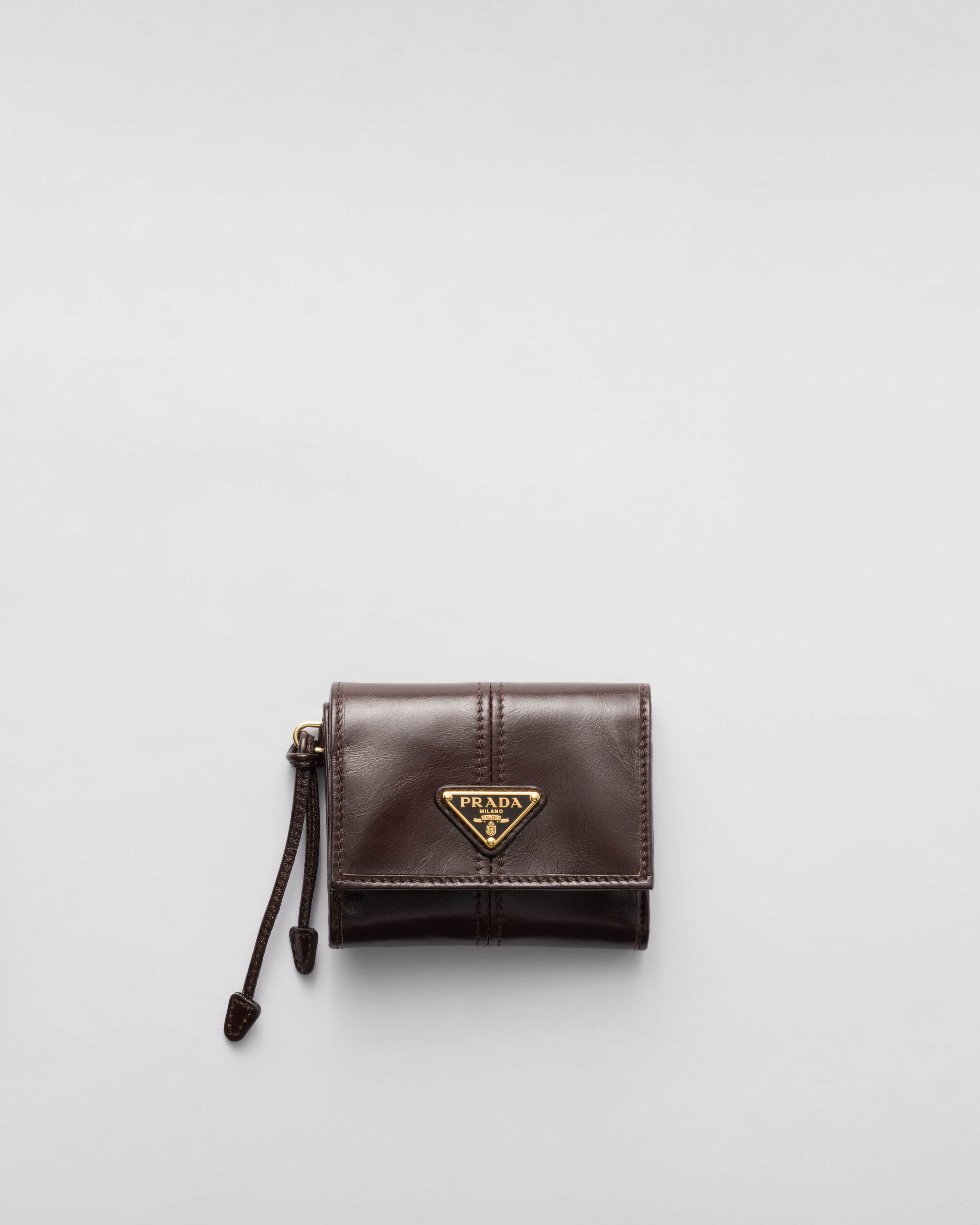 Dark Brown Small Leather Wallet | PRADA