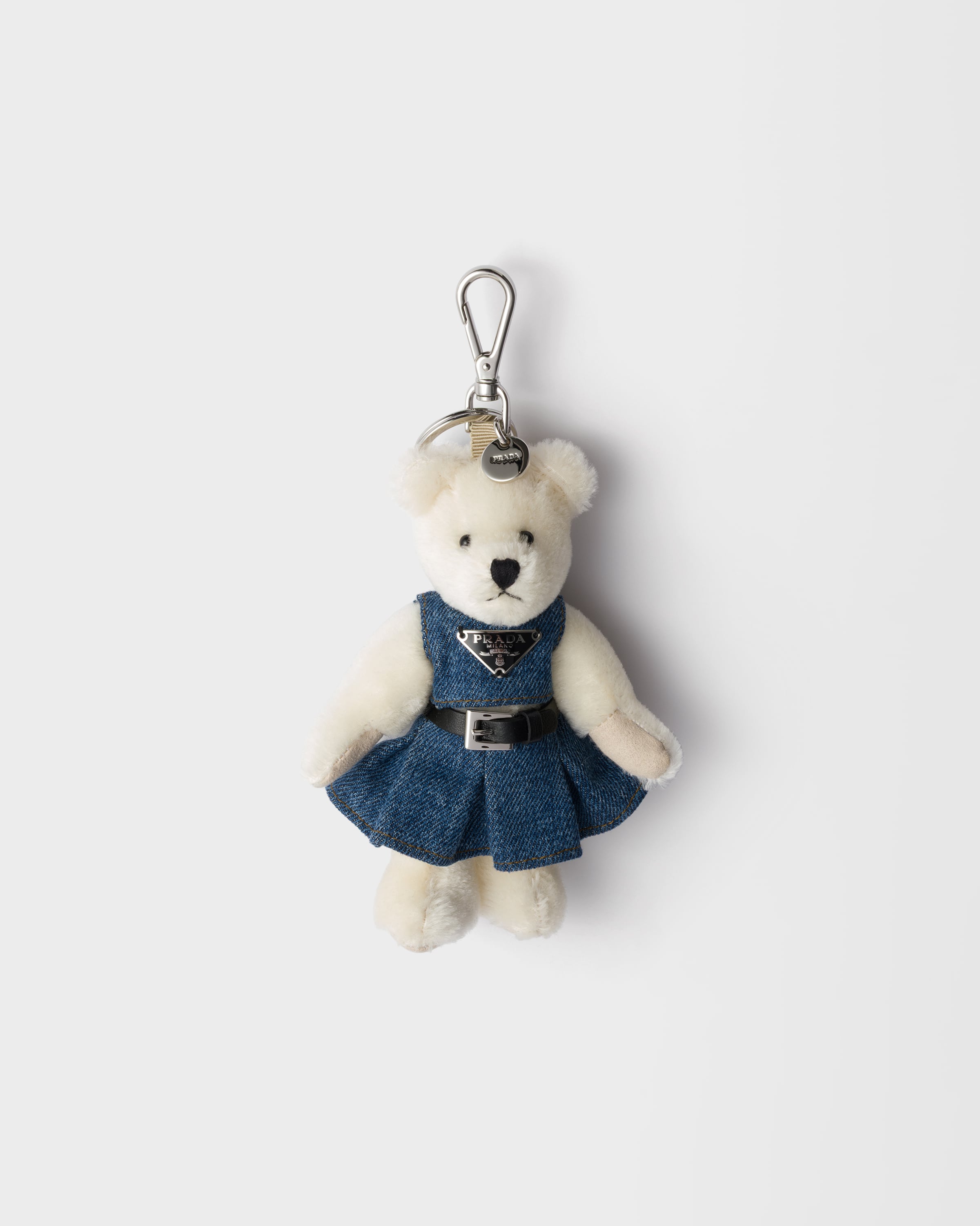 White Teddy Keychain Charm | PRADA