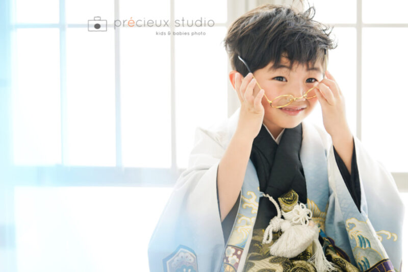 5歳七五三&10歳ハーフ成人式写真 姉弟でお着物を着て【自由が丘店