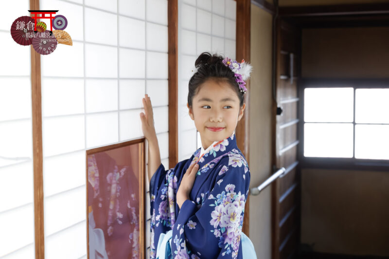7歳の七五三と10歳のハーフ成人式の記念写真撮影＊姉妹で着物姿 ｜店舗