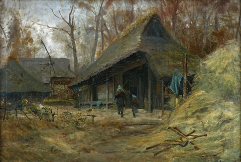 藁屋根（浅井忠筆）／千葉県