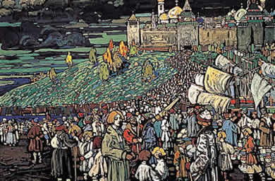 ヴァシリー・カンディンスキー 《商人たちの到着》 - 宮城県美術館