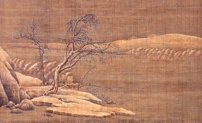 しずおか文化財ナビ 絹本著色寒江独釣図｜静岡県公式ホームページ