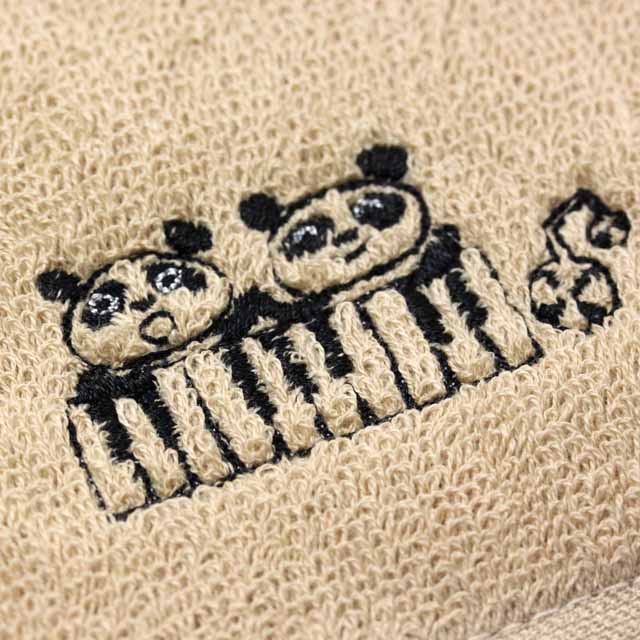 スケッチ刺繍 タオルハンカチ 《 パンダと鍵盤 》 133860 音楽雑貨