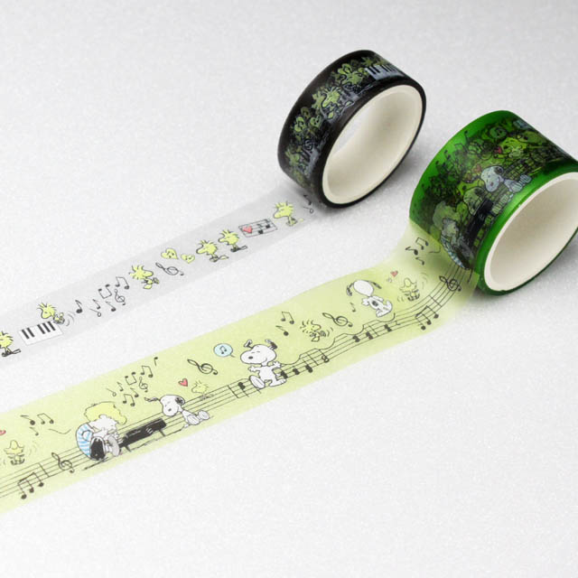 マスキングテープ 《スヌーピーとピアノ》 2本セット 825881 音楽雑貨