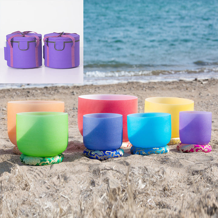 440/432Hz クリスタルシンギングボウルセット 7 7 チャクラ クォーツ