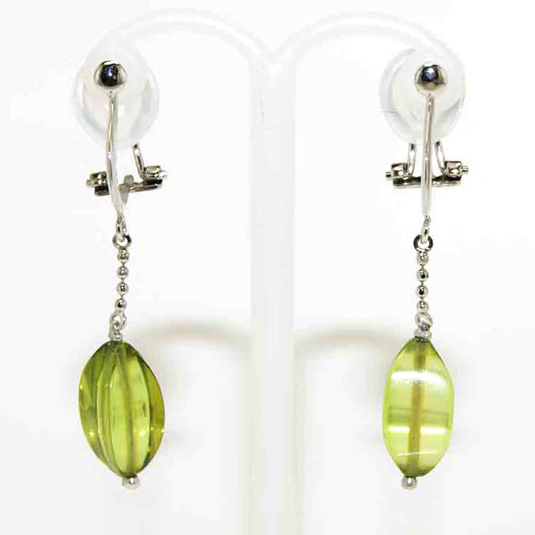 痛くないイヤリング 琥珀 グリーンアンバー 商品詳細｜天然石