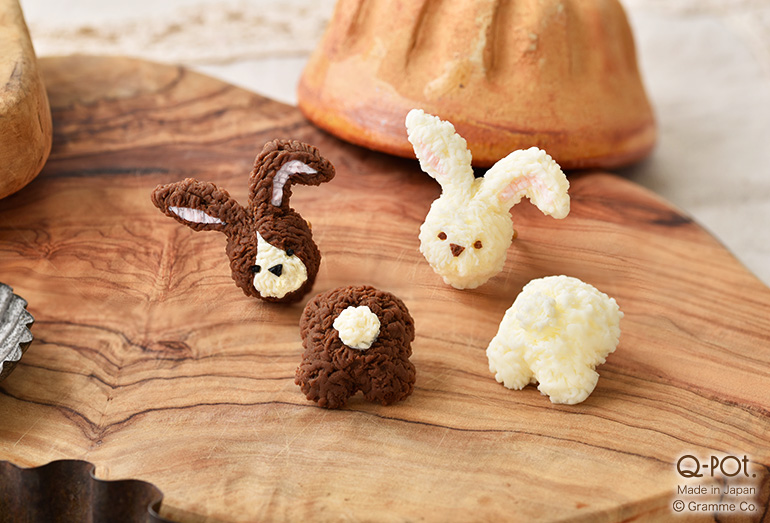 にんじん畑にやってくる、いたずら好きなうさぎの親子がモチーフの