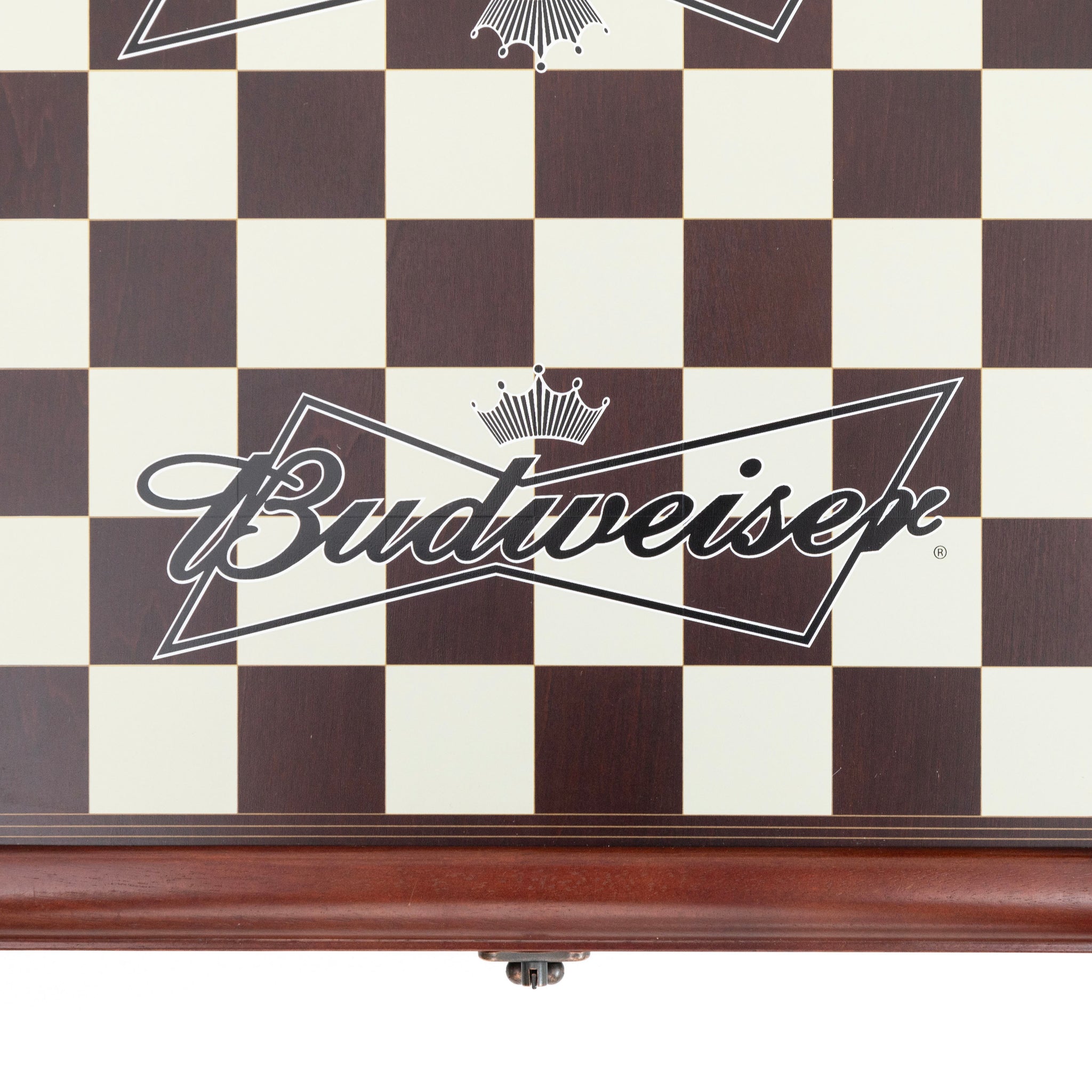 Budweiser Chess Set – Walnut Storage Box with Iconic Branded