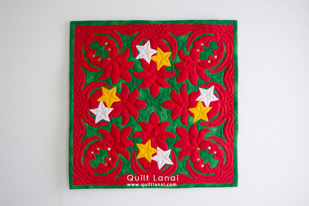 2018クリスマスタペストリー(パイナップル) [ハワイアンキルトバッグの