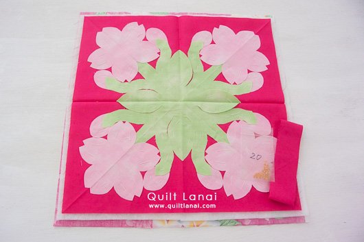 3月のミニタペストリー＊桜＊セット済み [ハワイアンキルトバッグの