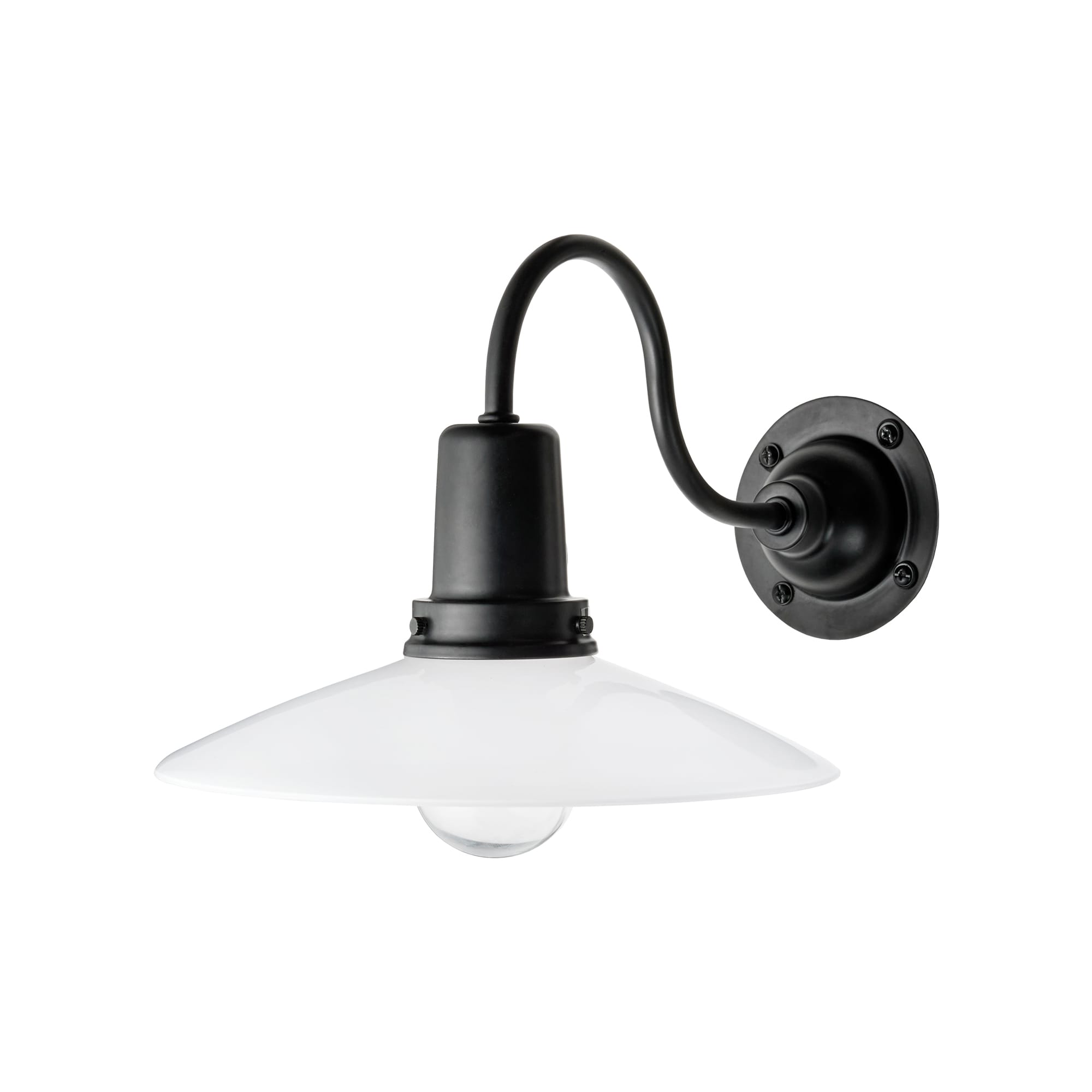 レトロブラケットライト 水平アーム 乳白×ブラック | LT-BR003-06-G141