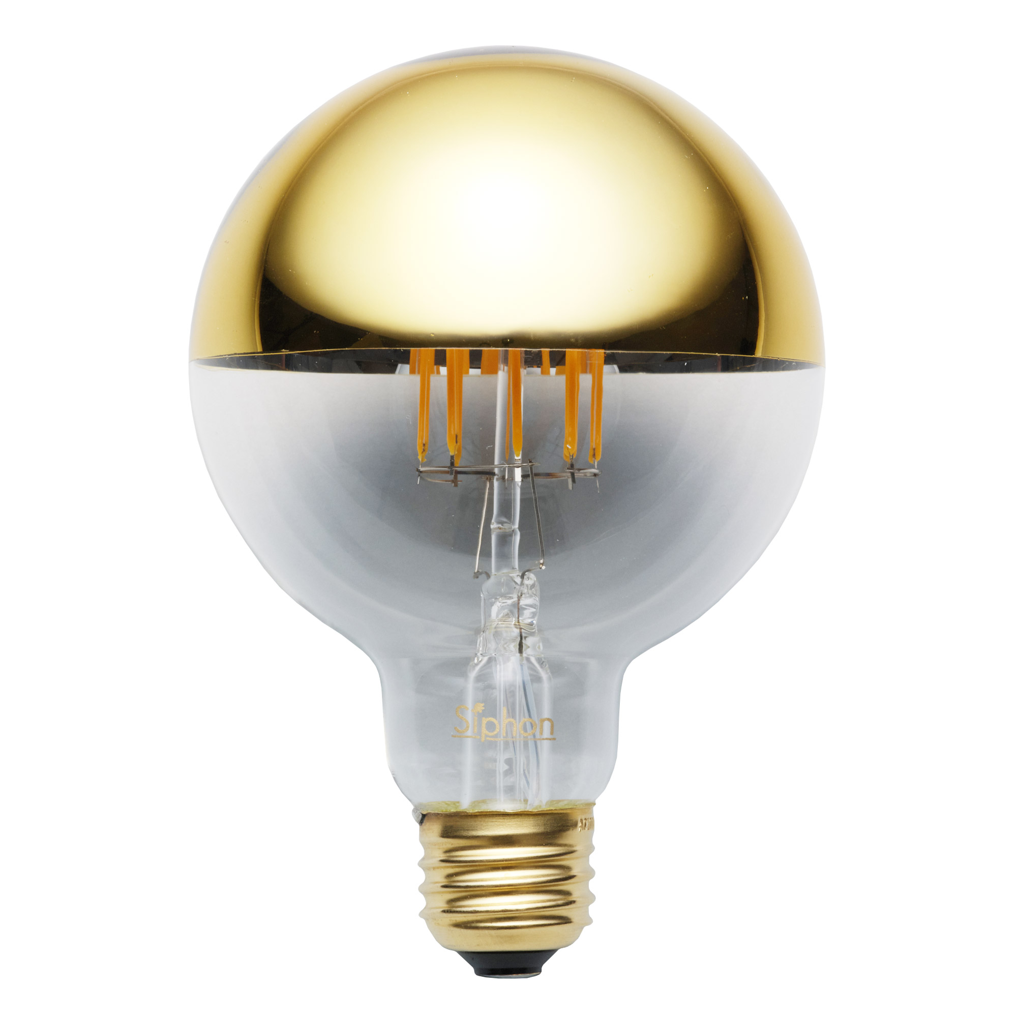 ミラーLED電球 φ95(E26)55W相当 ゴールド 2700K電球色 | LT-BB007-08