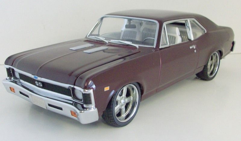 GMP 1/18 Scale - G1801921 1970 Chevy Nova Stroker SS Dark red