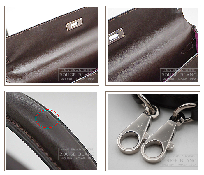 エルメス ケリー35 ショコラ×シクラメン ボックスカーフ シルバー金具