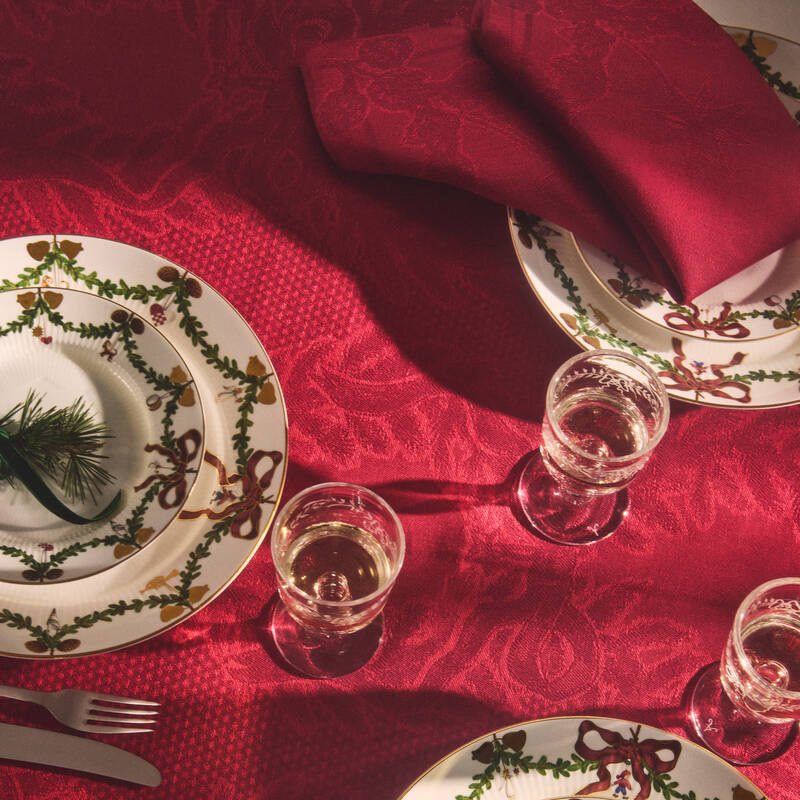 スターフルーテッド クリスマス プレイスマット レッド 2枚セット