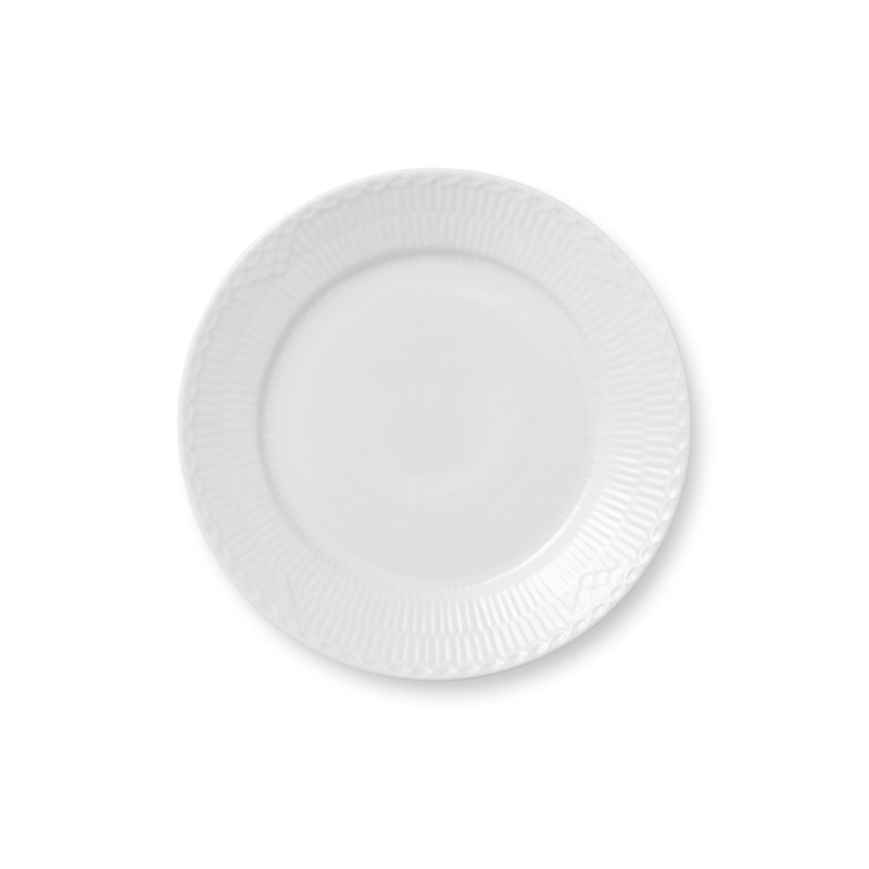 ホワイトフルーテッド ハーフレース プレート 22cm|ロイヤル