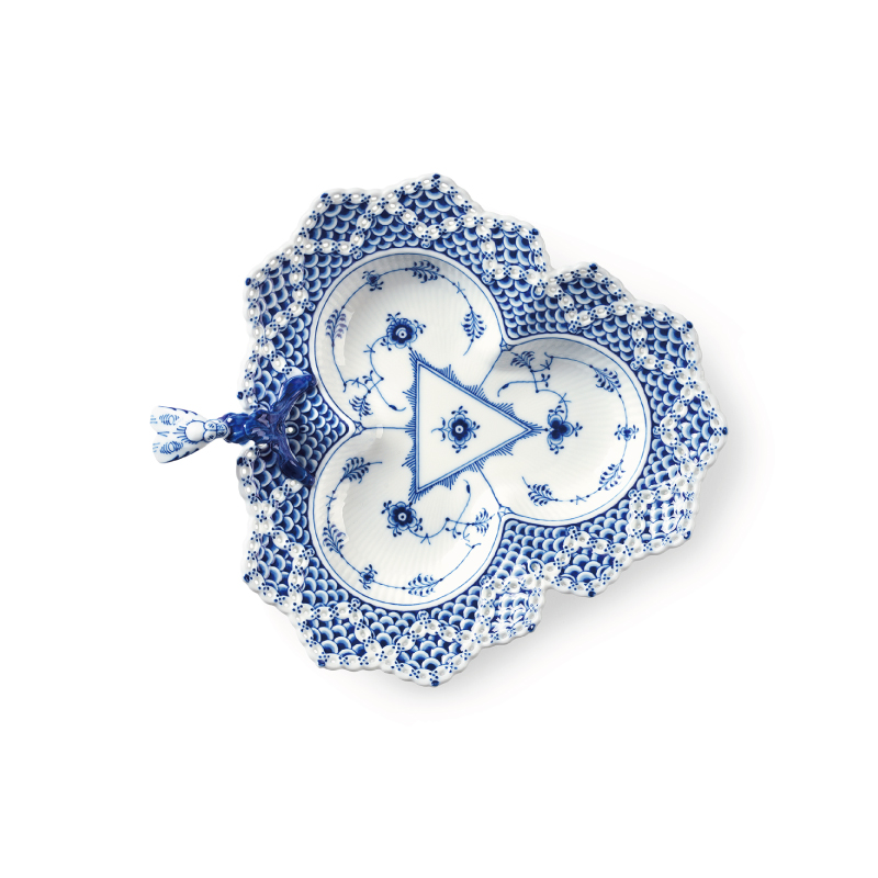 ブルーフルーテッド フルレース ディッシュ トライアングル ダブル