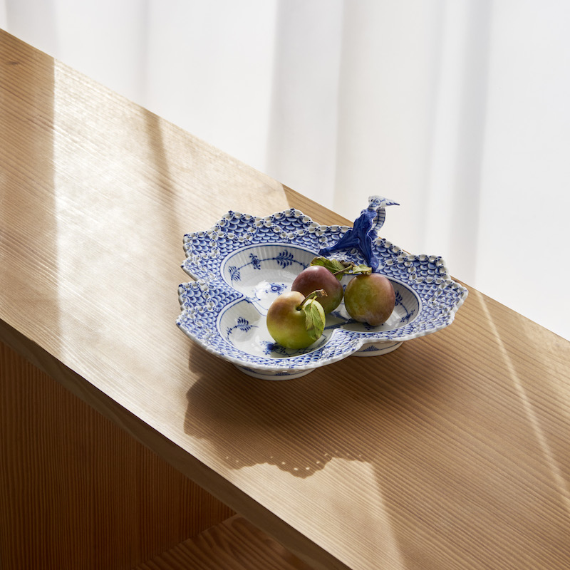 ブルーフルーテッド フルレース ディッシュ トライアングル ダブル