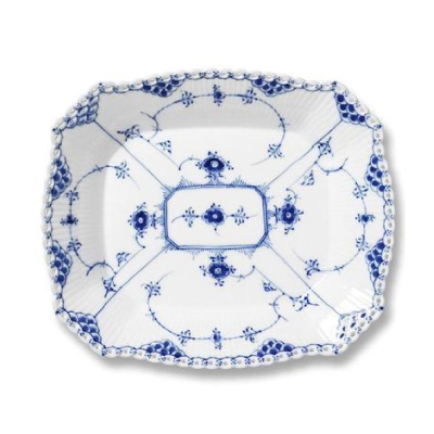 ブルーフルーテッド フルレース ケーキ ディッシュ スクエア 26cm