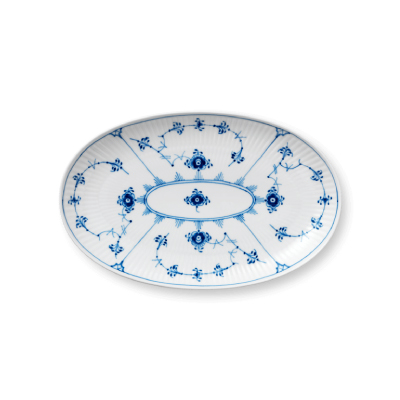 ブルーフルーテッド プレイン オーバルディッシュ 23.5cm|ロイヤル