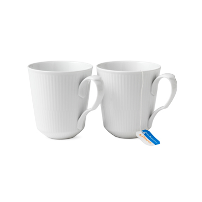 ホワイトフルーテッド マグ L ペア 380ml|ロイヤル コペンハーゲン