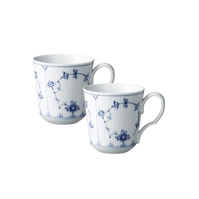 ブルーフルーテッド プレイン マグ S ペア 280ml|ロイヤル