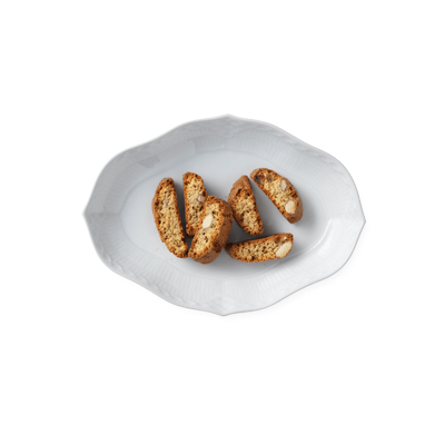 ホワイトフルーテッド ハーフレース ディッシュ 舟形 22cm|ロイヤル