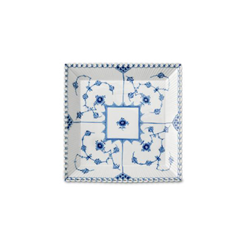 ブルーフルーテッド フルレース ディッシュ スクエア S 14cm|ロイヤル